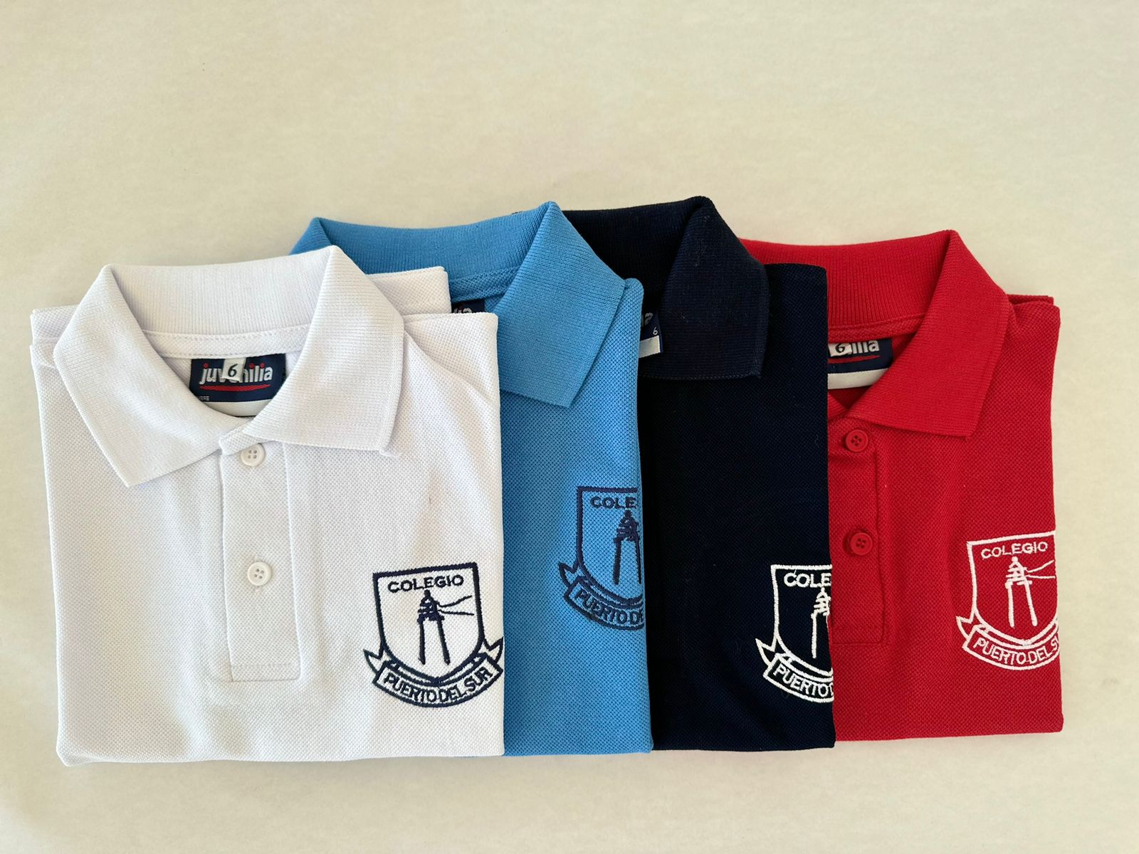 Chombas Primaria (todos) y Secundaria (azul marino y blanco)