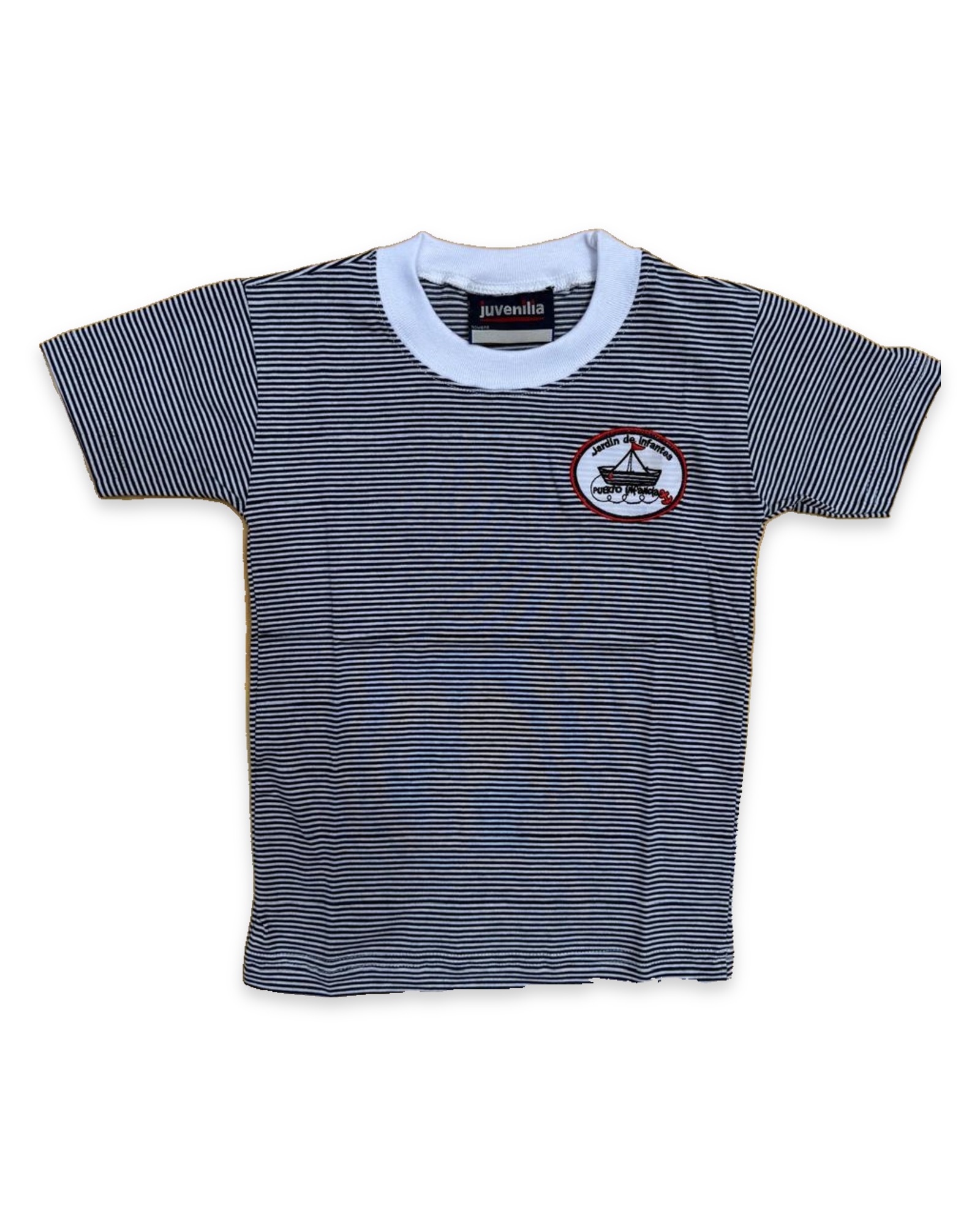 Remera Rayada Manga Corta — uniforme escolar Muelle Austral